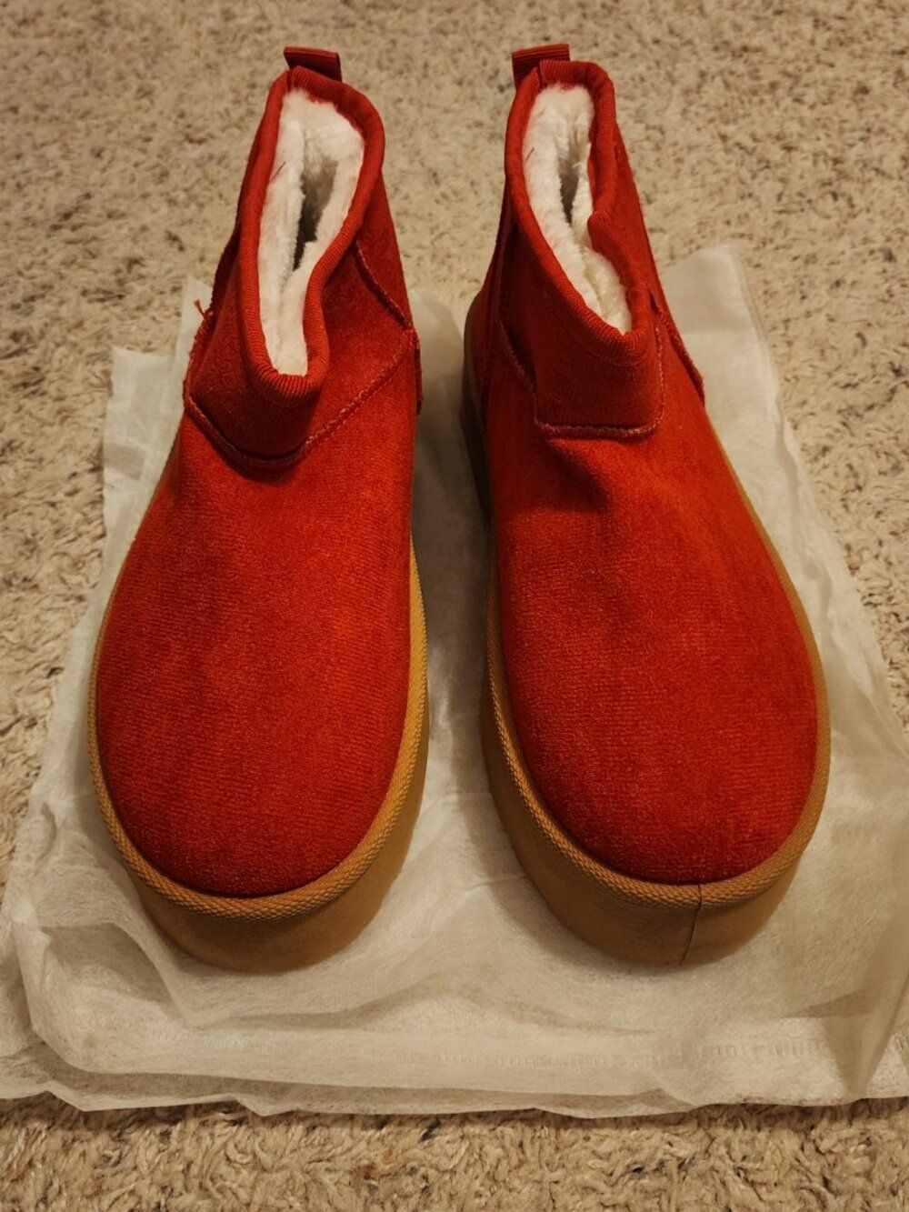 Cozzy Girl Super H women’s 8 red platform Chelsea ankle boots - Picture 5 of 15
